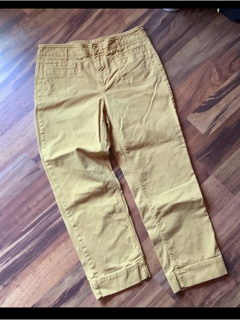 LOFT Mustard Yellow Size 10 Cotton Blend Crop Utility Pants